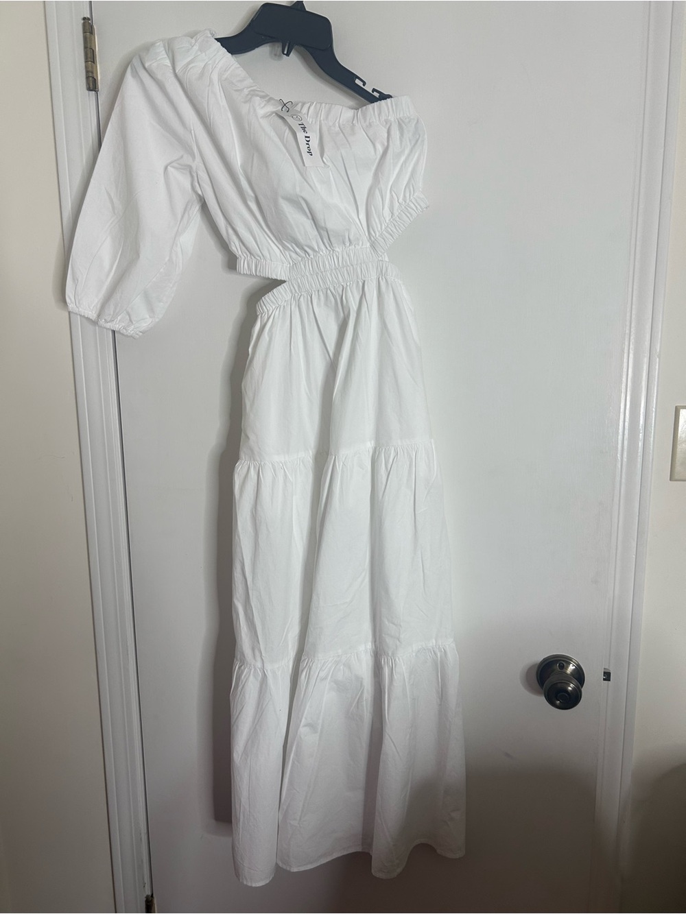 The Drop Women's One-Shoulder White Tiered Maxi Dress - Picture 2 of 5